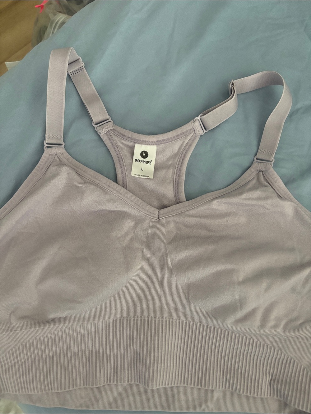 90 degree Lavender Racerback Sports Bra size Large - Picture 8 of 8